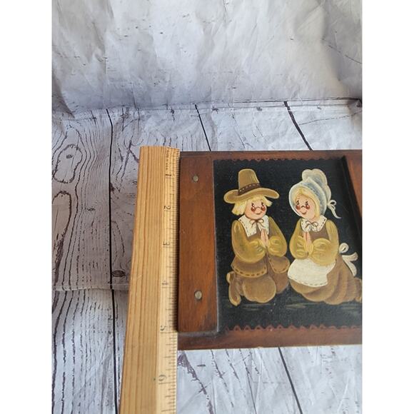 Vintage Hand Painted Wooden Thanksgiving Folk Art Box 8x5.2x5.2in - Picture 12 of 12